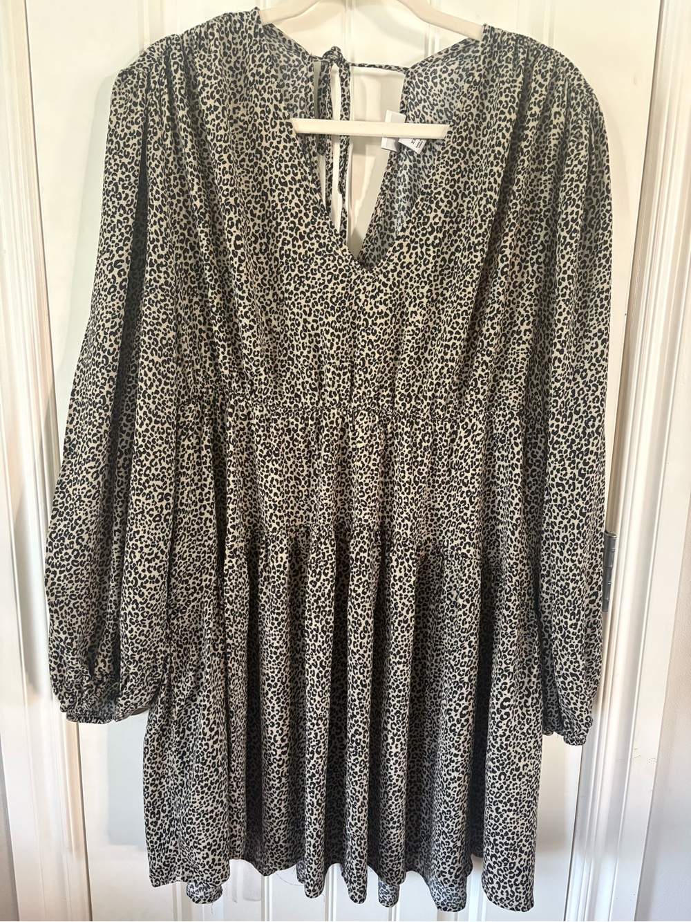 a new day Black and Cream Leopard Print Mini Dress